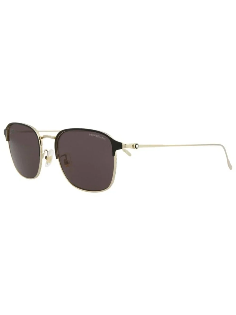 New Montblanc Women's Sunglasses Square Rectangle Metal Frame Mens Gold Gold